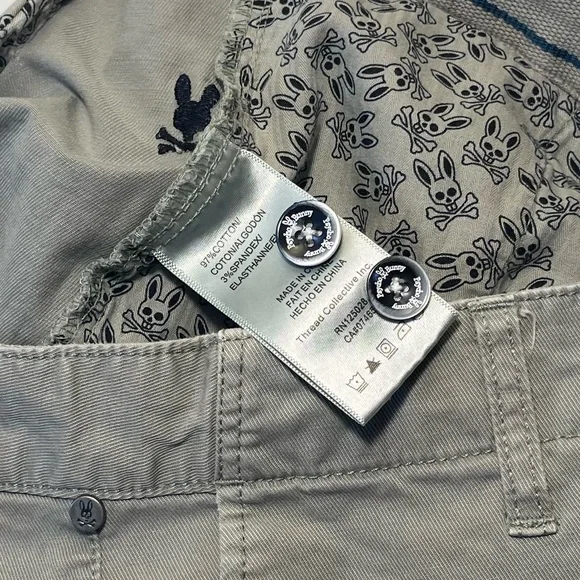 Psycho Bunny Embroidered Bunny Skull Men’s Shorts - Size 31 - Picture 4 of 5